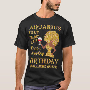 Camiseta Aquarius It†é meu mês de aniversário I’m agora