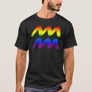 Camiseta Aquarius Lgbt Sinal Zodiac Lgbt Orgulho Arco-Íris 