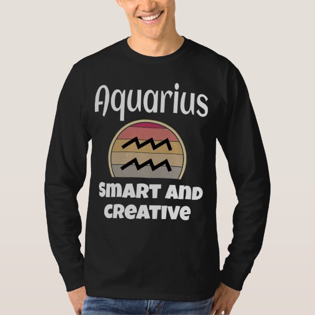 Camiseta Aquarius Smart And Creative Zodiac Sign  Astrology (Frente)