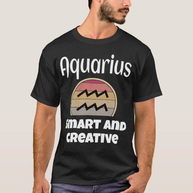 Camiseta Aquarius Smart And Creative Zodiac Sign  Astrology (Frente)