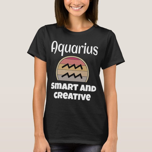 Camiseta Aquarius Smart E Creative Zodiac Sign Astrology (Frente)