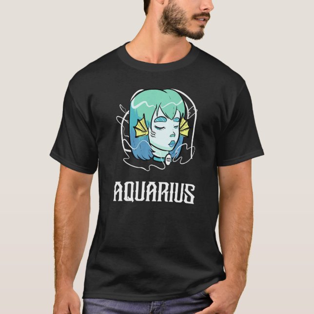 Camiseta Aquarius Tarot Símbolo Zodítico Pastel Gótico Horo (Frente)