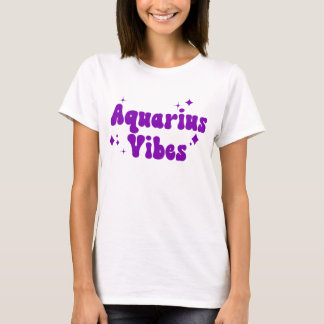 Camiseta Aquarius Vibes Astrologia Zodiac Estrelas Roxas