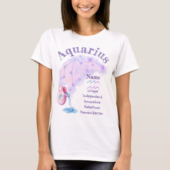 Camiseta Aquarius Zodiac Design T-shirt *1 (Frente)