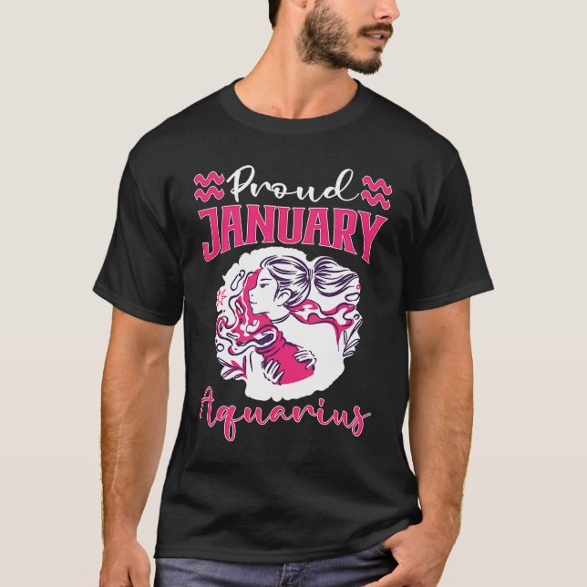 Camiseta Aquarius Zodiac Proud January Aquarius (Frente)
