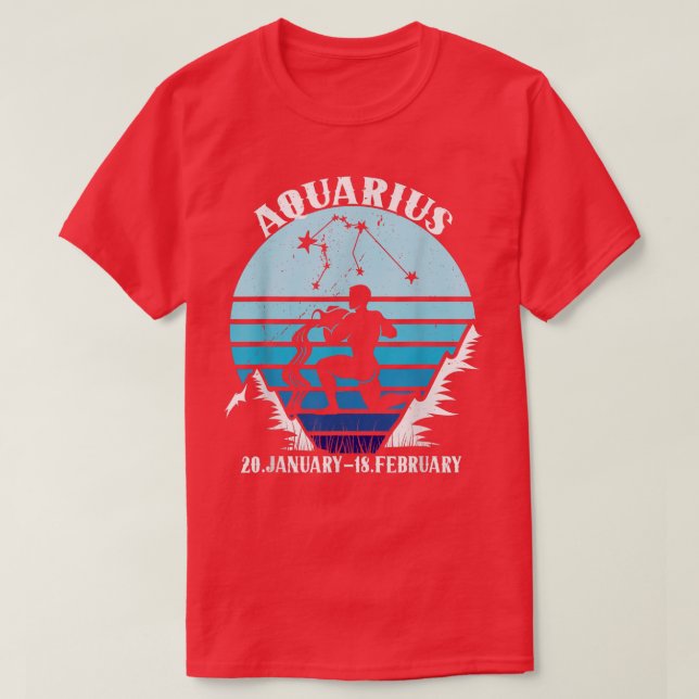 Camiseta Aquarius Zodiac  Retro Starry Night  (Frente do Design)