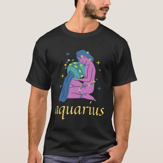 Camiseta Aquarius Zodiac Sign s Astrology Horoscope (Frente)
