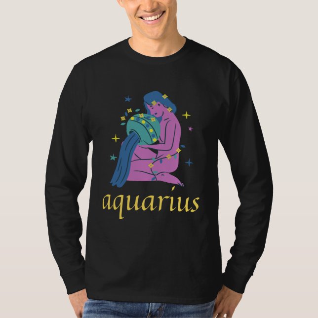 Camiseta Aquarius Zodiac Sign s Astrology Horoscope (Frente)