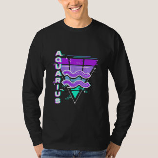 Camiseta Aquarius Zodiac Sign Vaporwave Aesthetics 80s 90s 