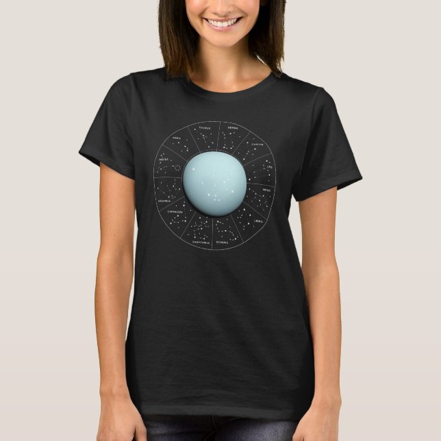 Camiseta Aquarius Zodiac - Sinal Astrológico - Urano Planet (Frente)