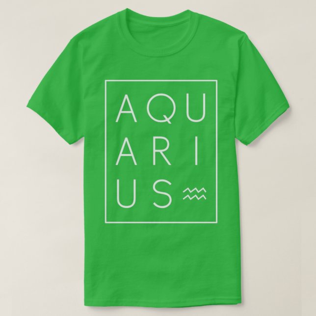 Camiseta Aquarius Zodiac - Sinal de Astrologia - Aniversári (Frente do Design)