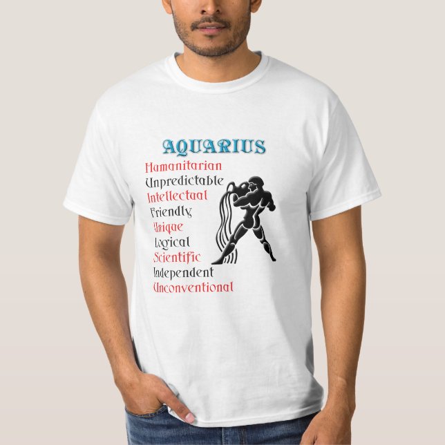 Camiseta Aquarius Zodiac - Sinal de Horoscópio (Frente)