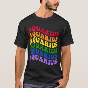 Camiseta Aquarius Zodiac Sinal LGBT Orgulho gay LGBTQ Arco-