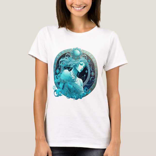 Camiseta Aquarius Zodiac Sinal Sublimação Design, Aquarius (Frente)