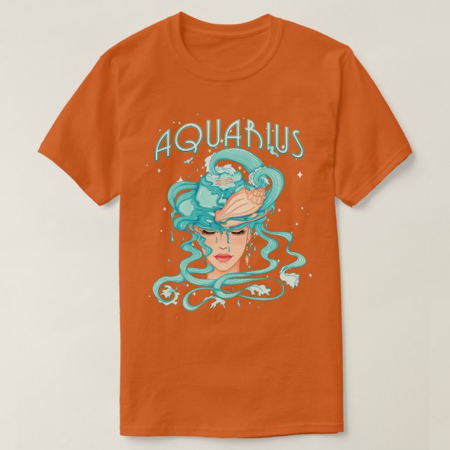Camiseta Aquarius Zodicope - Sinal de Horóscopo - Astr Taro (Frente do Design)