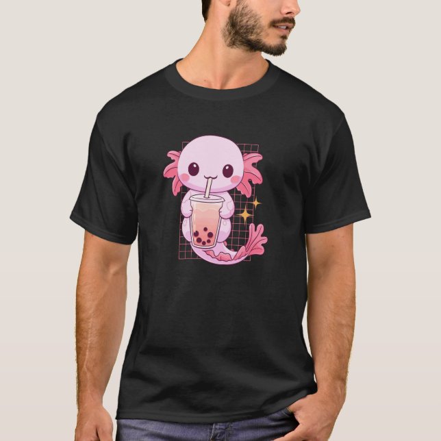 Camiseta Aquatic Creature Drinking Boba Tea Kawaii Cute Fun (Frente)