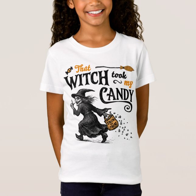 Camiseta Aquela bruxa pegou minha garota doce (Frente)