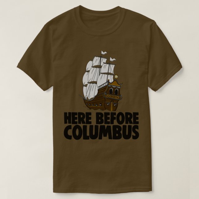 Camiseta Aqui Antes de Columbus (Frente do Design)