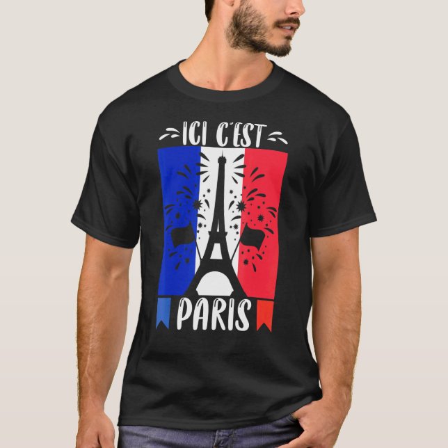 Camiseta Aqui É Paris Ici Cest Paris Bem-Vindo 2024 À Cidad (Frente)