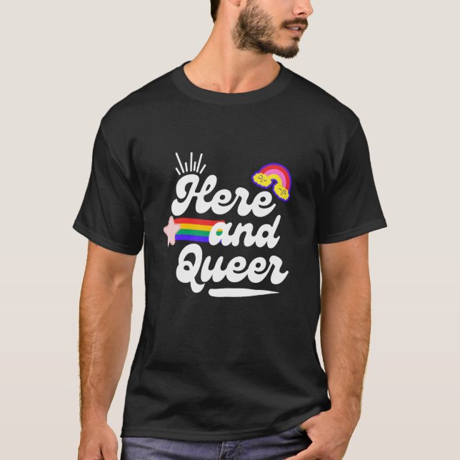 Camiseta Aqui e Queer Bleres mens (Frente)