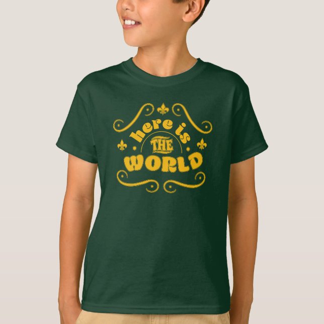 Camiseta Aqui está o mundo (Frente)