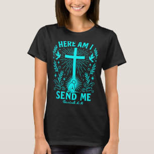 Camiseta Aqui Estou Eu Envia-Me Isaías 6_8 Versículo Bíblic