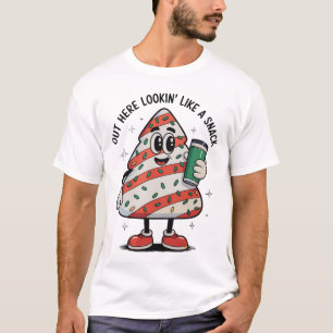 Camiseta Aqui fora parecendo um lanche Bolo de Natal em for