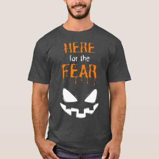 Camiseta Aqui para a fantasia do grupo de Halloween do Medo