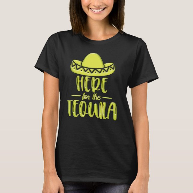 Camiseta Aqui para a Festa Neon Amarela de Tequila e Limão (Frente)