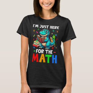 Camiseta Aqui Para a Matemática Cute T-rex Contando Número 