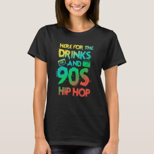 Camiseta Aqui para as bebidas e a citação de Rap Hip Hop do