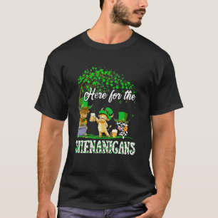 Camiseta Aqui Para As Travessuras Leprechaun Vaca St Patric