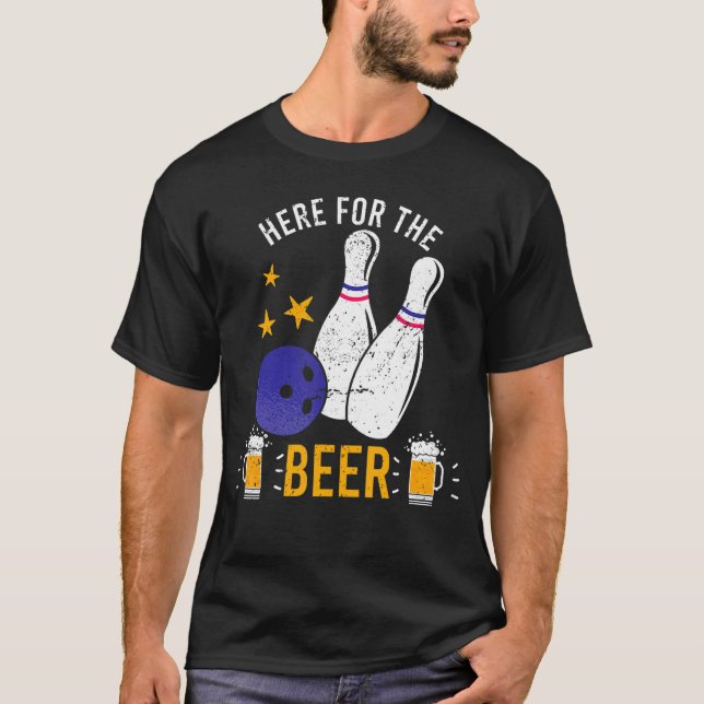 Camiseta Aqui Para O Bebendo De Hobby Da Boliche De Cerveja (Frente)