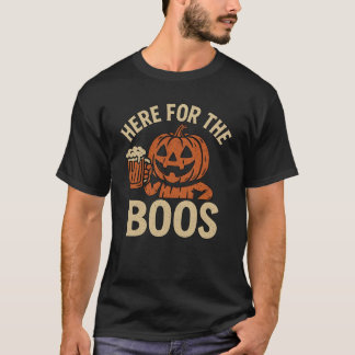 Camiseta Aqui para o Boos Halloween T-Shirt Engraçado Pumpk