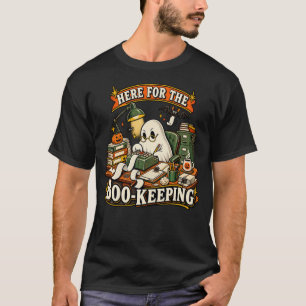 Camiseta Aqui para o Contador Divertido de Halloween Boo-Ke
