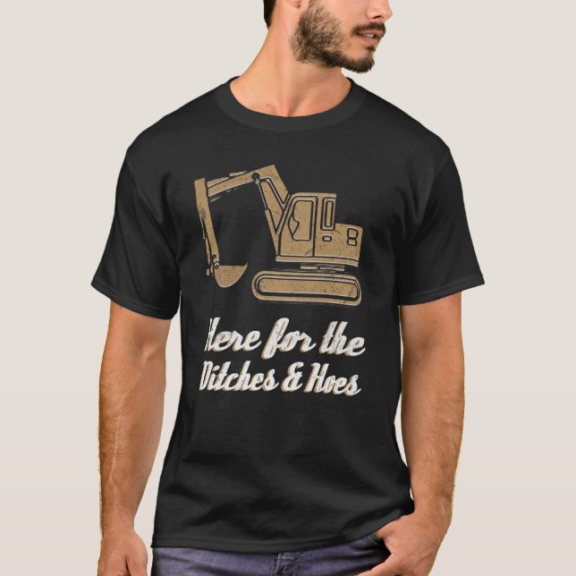Camiseta Aqui para o equipamento de construção das valas e (Frente)
