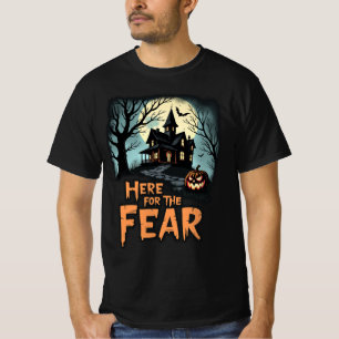 Camiseta Aqui para o horror do dia das bruxas