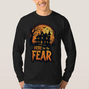 Camiseta Aqui para o horror do dia das bruxas