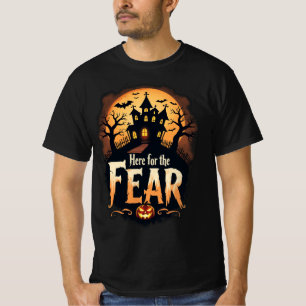 Camiseta Aqui para o horror do dia das bruxas