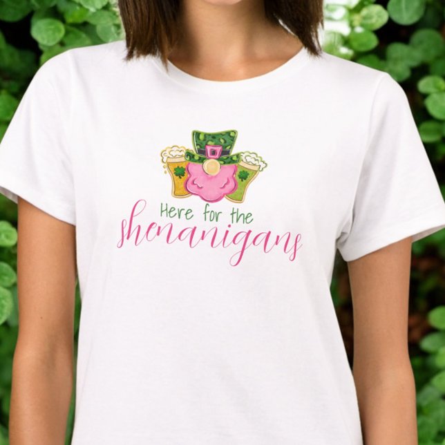 Camiseta Aqui, para o Shenanigans St Patricks Rosa (Criador carregado)