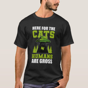 Camiseta Aqui Para Os Gatos Humanos São Grandes Gatos Domés