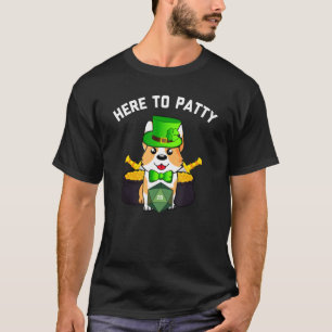 Camiseta Aqui Para Patty Corgi Dog D20 Rpg - St Patricks Pa