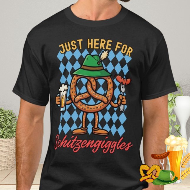 Camiseta Aqui para Schitzengiggles Pretzel Beer Sausage (Criador carregado)