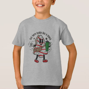 Camiseta Aqui Parecendo Um Lanche Bolo de Natal em Formato 