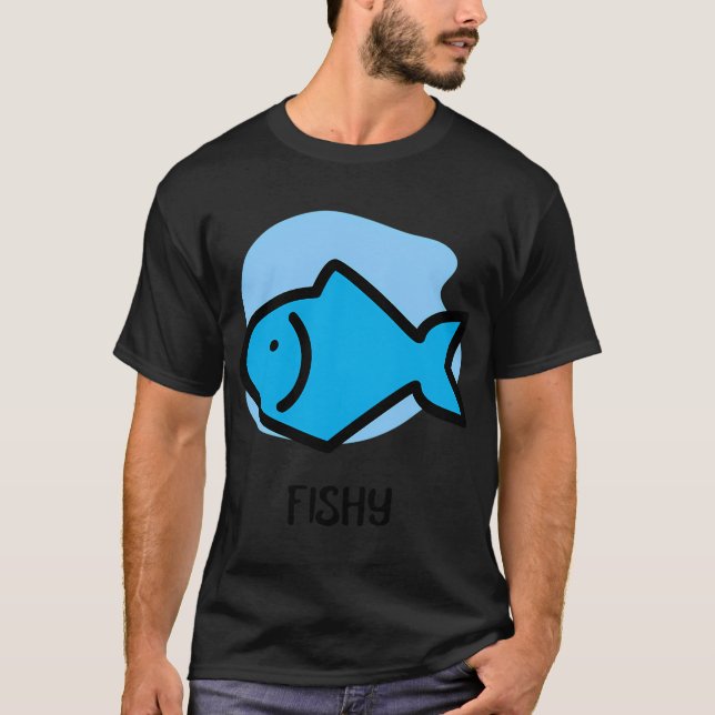 Camiseta Aqui Peixe Azul (Frente)