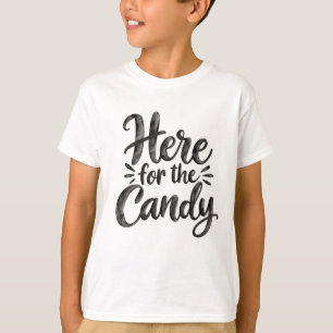 Camiseta Aqui pelo Doce Crianças de Halloween Truque ou T
