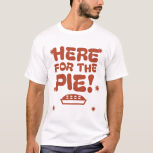 Camiseta Aqui pelo Torta Engraçado Dia de Ação de Graças Le