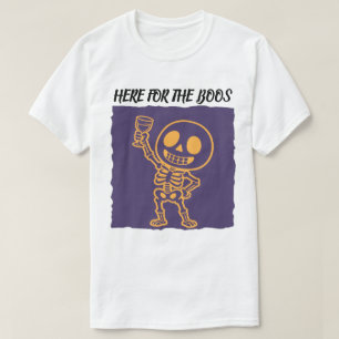Camiseta Aqui pelos Boos Esqueleto Divertido Halloween