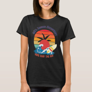 Camiseta Aqui Surf O Sol Retroativo 60s Desvaneceu Verão