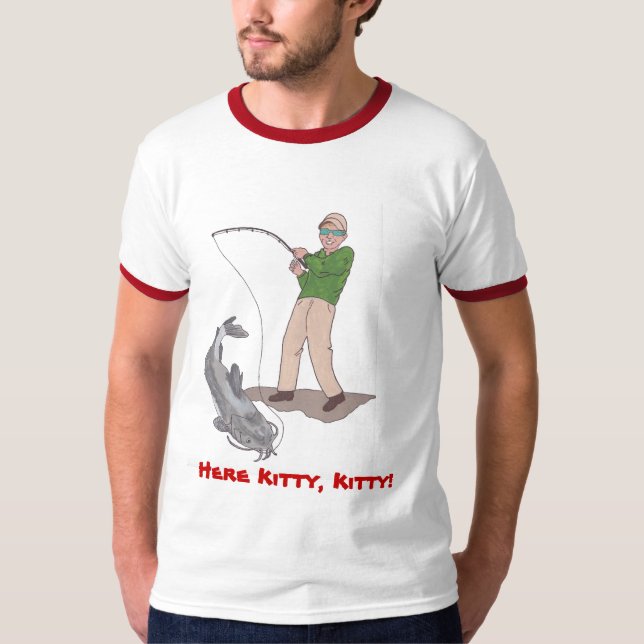 Camiseta Aqui t-shirt de Catfishing do gatinho (Frente)